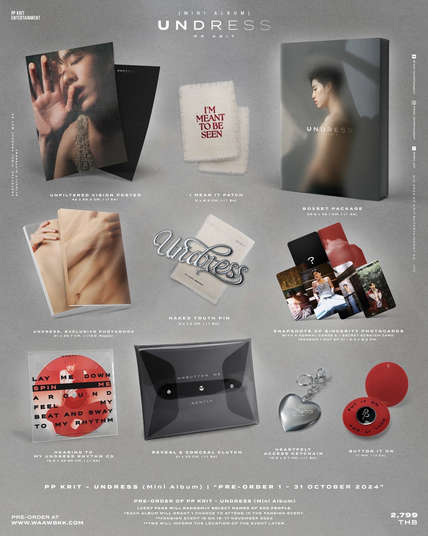 PP KRIT - UNDRESS (Mini Album) BOXSET (仅代购无签名)